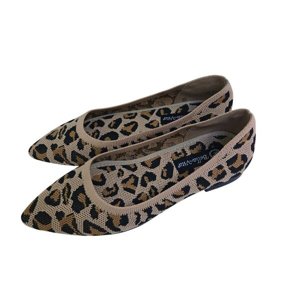 Bella Vita Leopard Point Toe Fabric Slip On Ballet Flats Size 7N - Picture 2 of 8